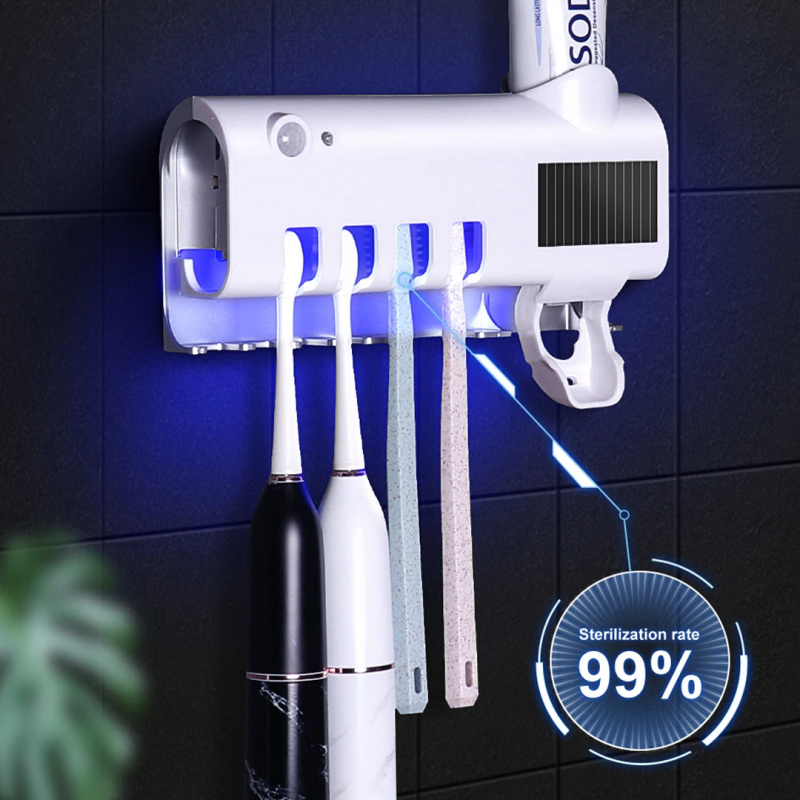 Smart UV Toothbrush Sterilizer Holder Kills Germs, Sanitizes Brushes