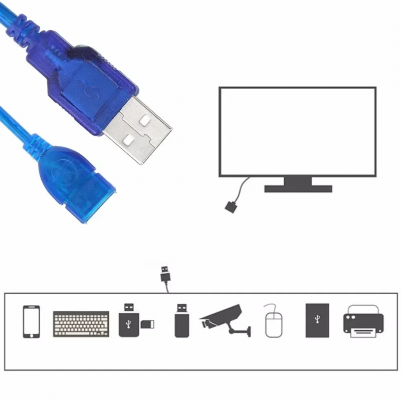 Buy 3m USB Extension Male to Female Cable 2.0 - High-Speed Connectivity