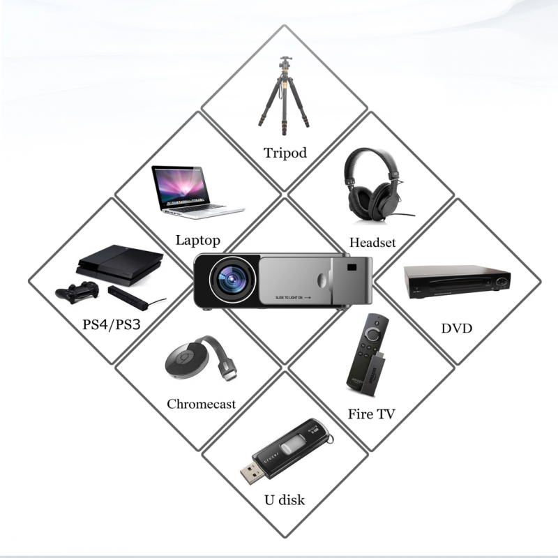 T6 Android Wifi Smart Optional Support 1080p Hd Led Portable Projector