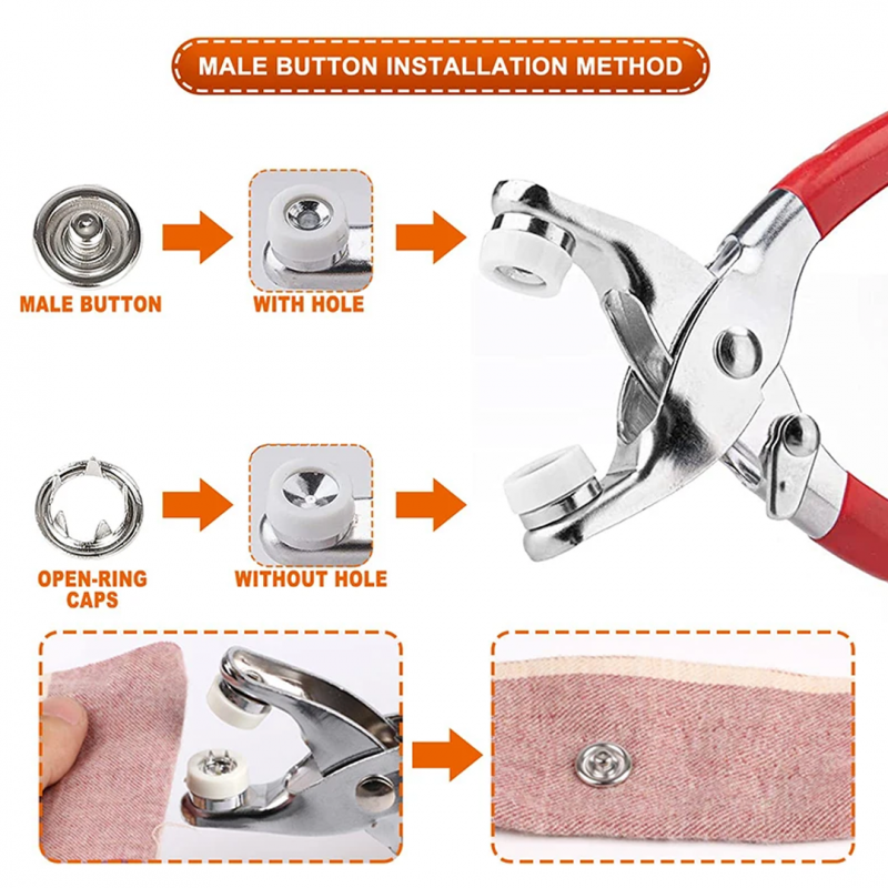 Hand Pressure Pliers Tool DIY / Sewing Buttons Set [100]