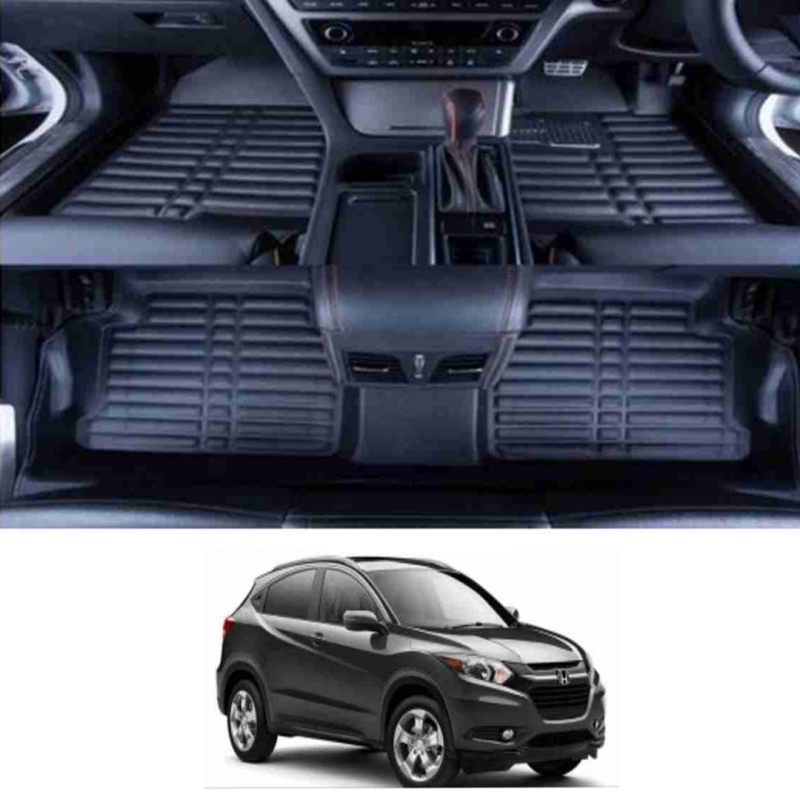 Upgrade Your Drive with Honda VEZEL 5D Floor Mats in Sleek Black | Custom Fit, Premium Quality Car Mats