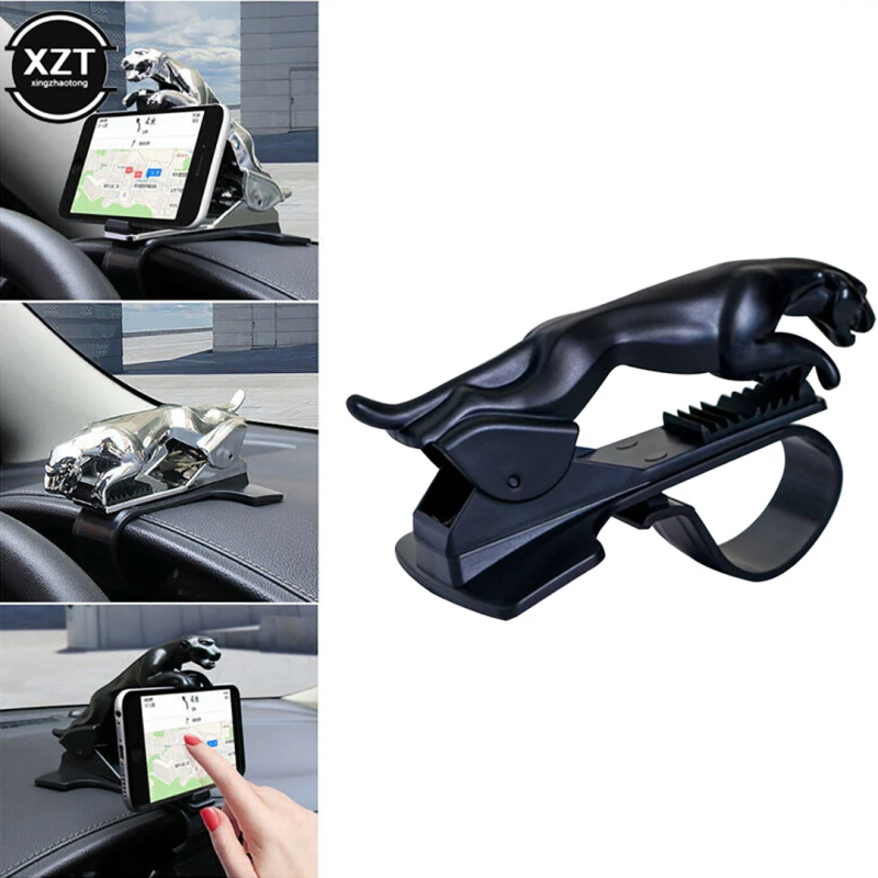 Secure Your Drive with Style - Car Phone Holder Leopard 360° Mount | Adjustable Clip for Cell Phones and GPS