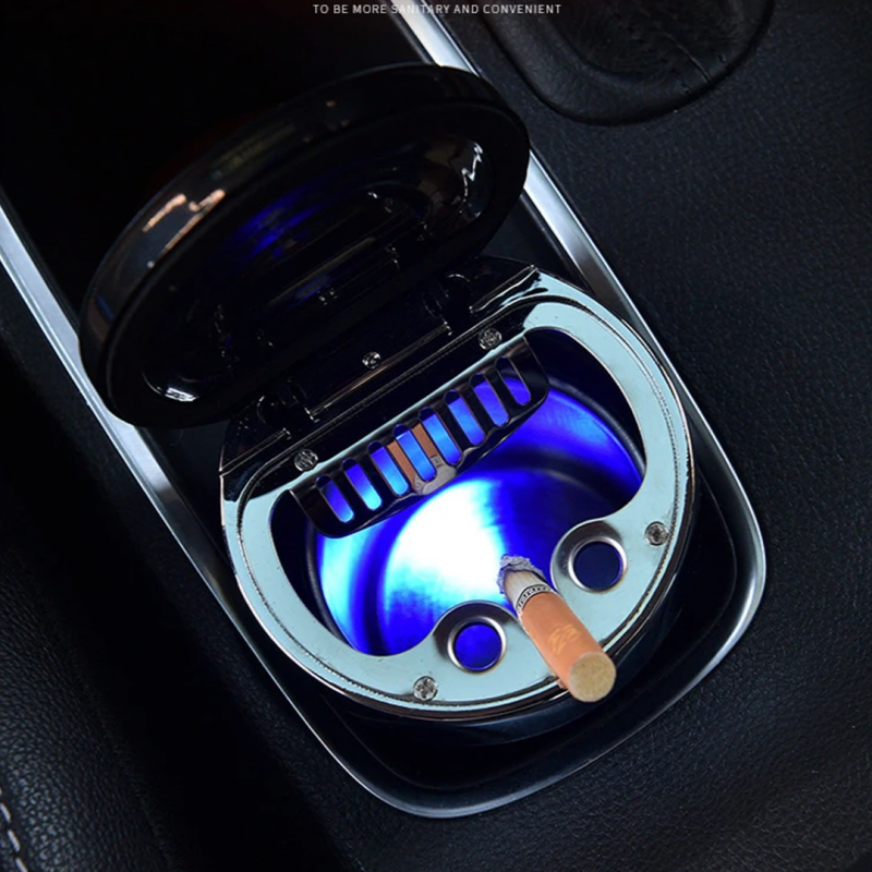 Elevate Your Car's Style with a Fancy Ashtray - LED Illumination and Compass for a Unique Touch