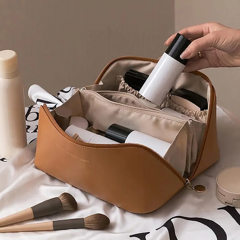 Elevate Your Glam with a Leather Makeup Organizer Bag - Stylish and Practical Storage | Shopright.pk