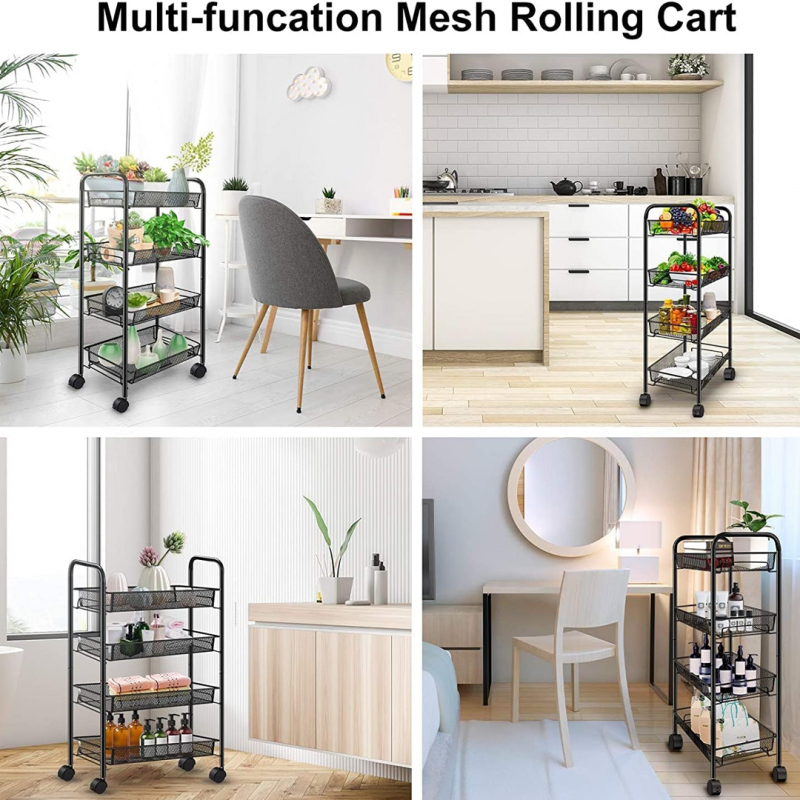 3-Layer Removable Kitchen Storage Rack Trolley | Home Accessories | Shopright.pk