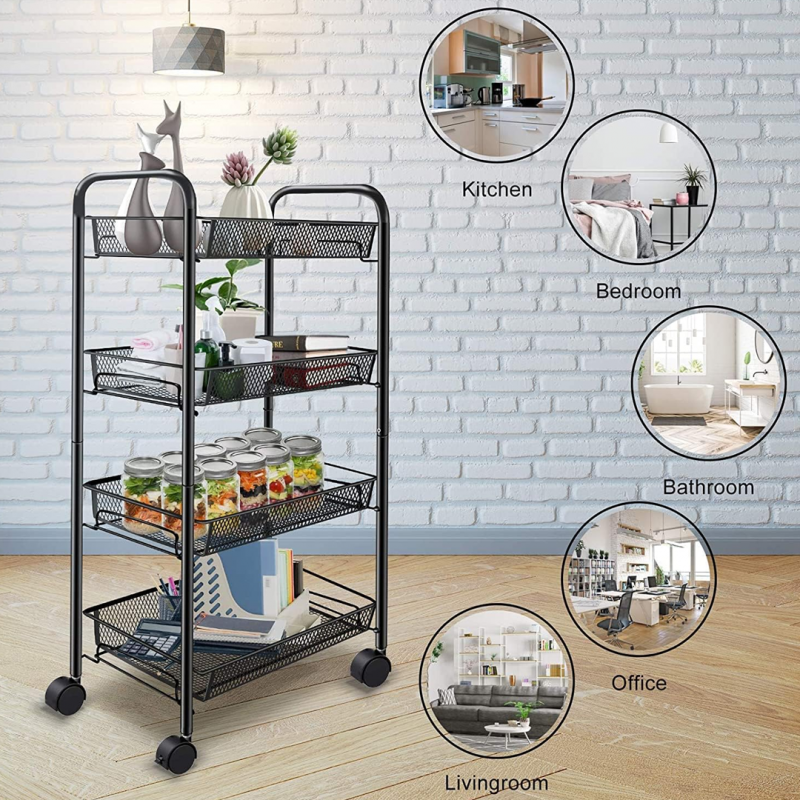 3-Layer Removable Kitchen Storage Rack Trolley | Home Accessories | Shopright.pk