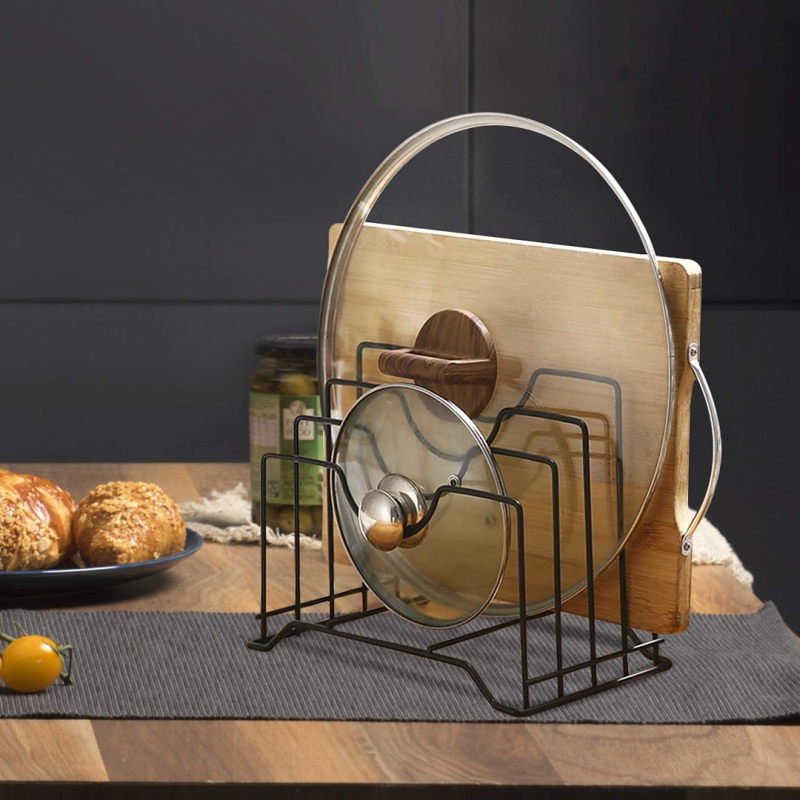 4 Slot Pan Cover Storage Rack Holder | Kitchen Organiser | Shopright.pk