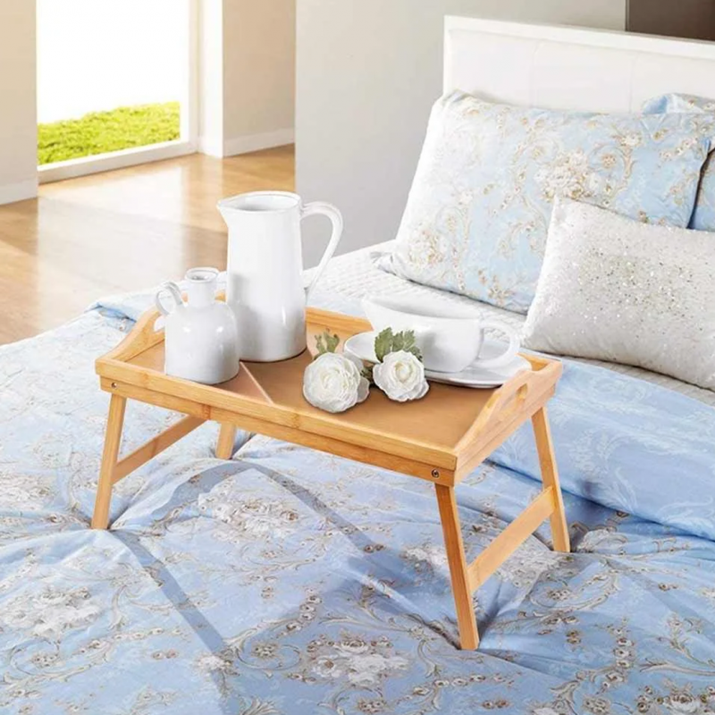 Portable Bamboo Wood Bed Tray | Home Accessories | Shopright.pk