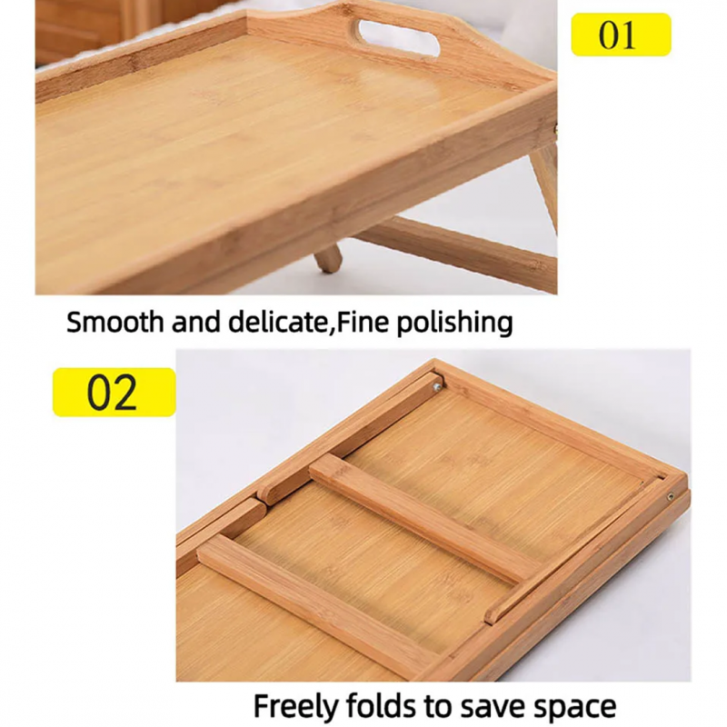 Portable Bamboo Wood Bed Tray | Home Accessories | Shopright.pk