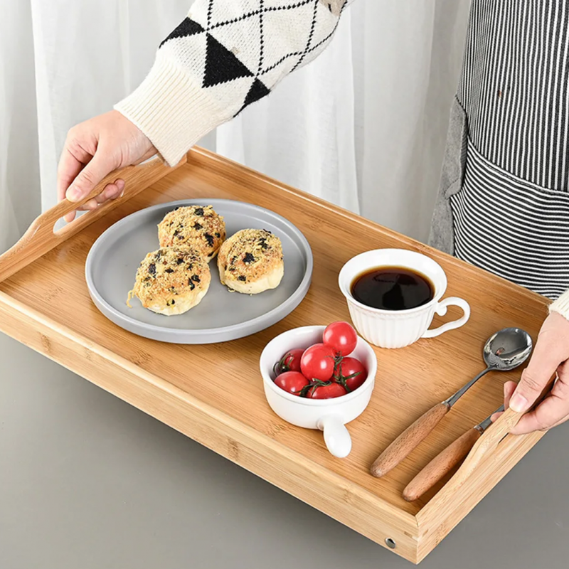 Portable Bamboo Wood Bed Tray | Home Accessories | Shopright.pk