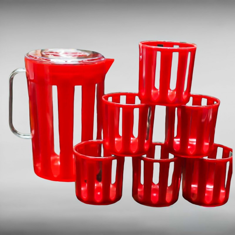 Water Set Plastic 6 Pcs Glass & Jug