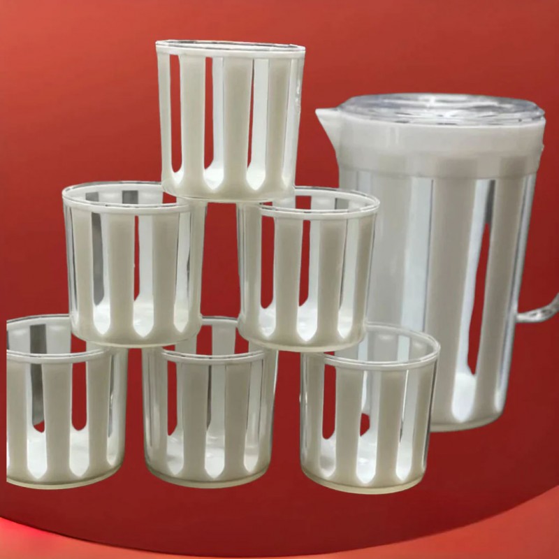 Water Set Plastic 6 Pcs Glass & Jug