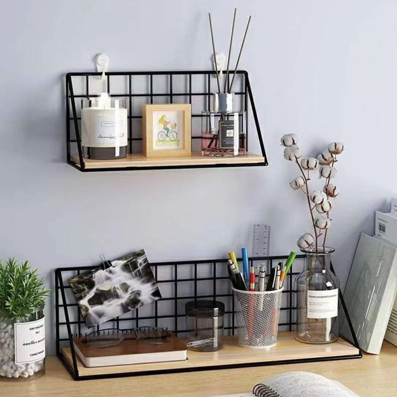 Organize Efficiently with Iron Wall Hanging Storage Shelf | Home Decore | Shopright.pk