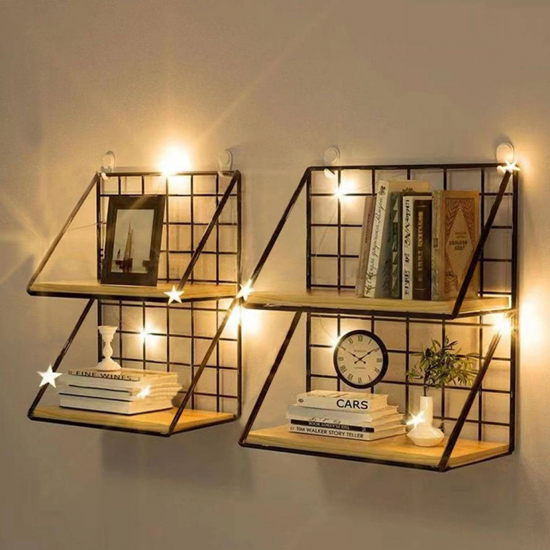 Organize Efficiently with Iron Wall Hanging Storage Shelf | Home Decore | Shopright.pk