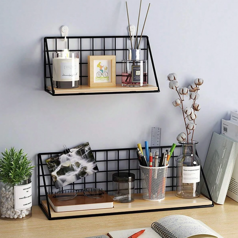 Organize Efficiently with Iron Wall Hanging Storage Shelf | Home Decore | Shopright.pk
