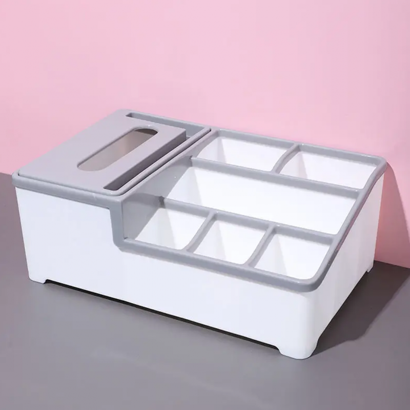 Multifunctional Desktop Plastic Tissue Storage Box | Home Accessories | Shopright.pk