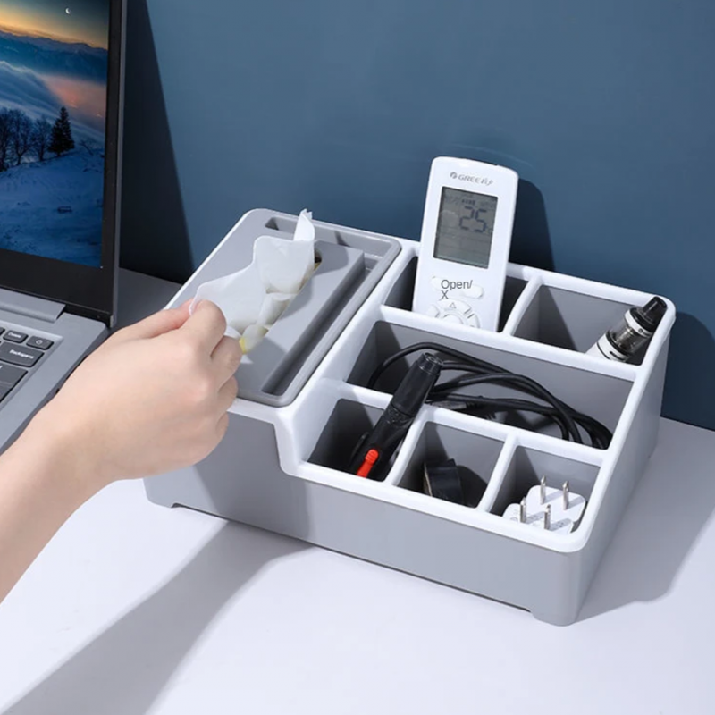 Multifunctional Desktop Plastic Tissue Storage Box | Home Accessories | Shopright.pk