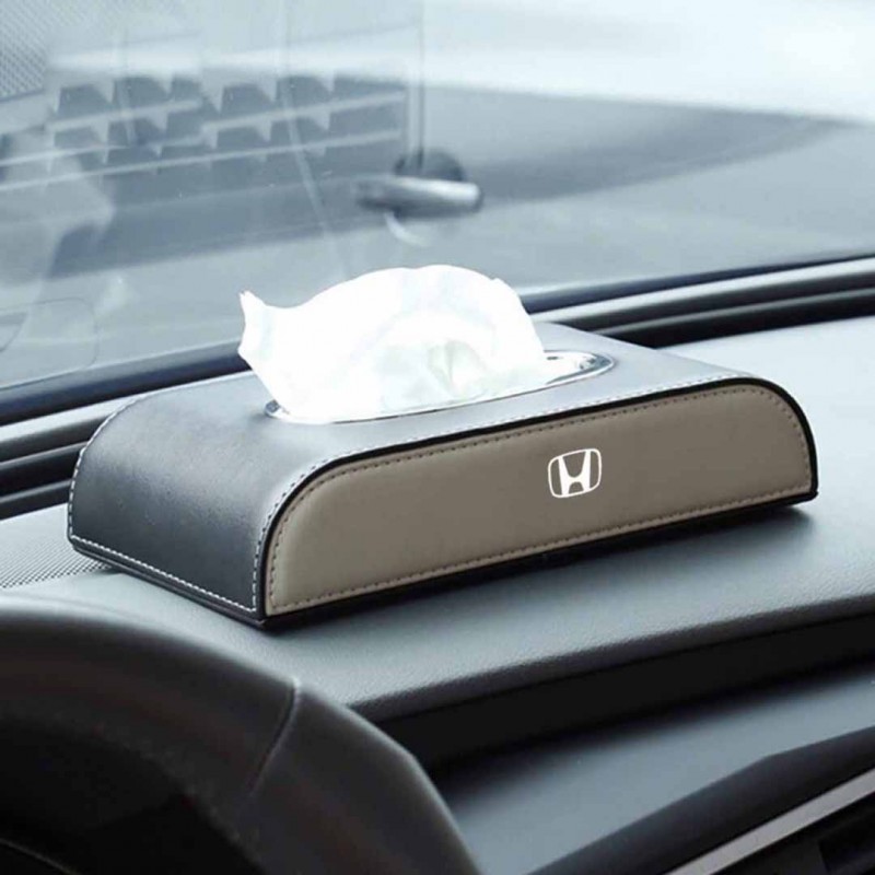 Honda Logo Car Tissue Box Beige & Black