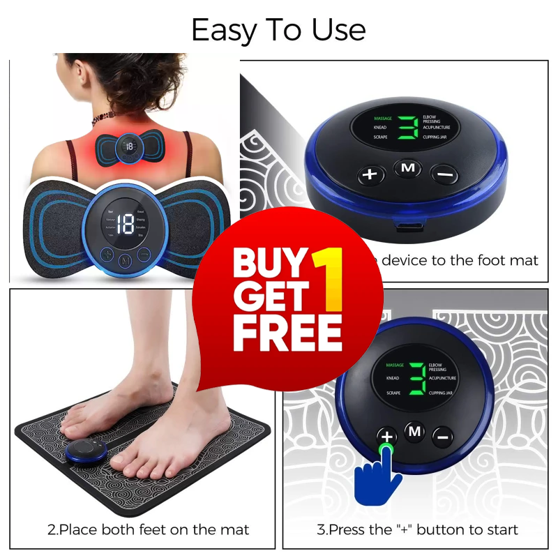 Electric Foot Massager Mat With Digital Electric Mini Massager (Free)