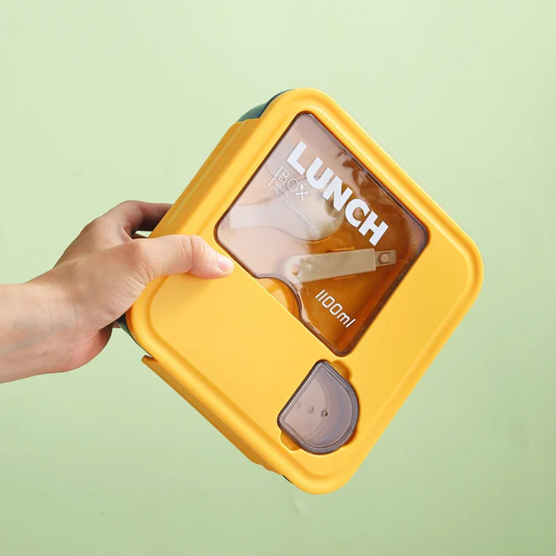 Double Compartment Lunch Box With Spoon