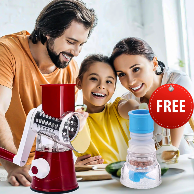 Vegetable and Cheese Grater Rotary And 360 Rotation Water Filter Free
