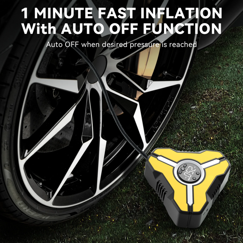 CL61 Tire Inflator 150 PSI Portable Air Pump with LED Lamp | Car Accessories | Shopright.pk