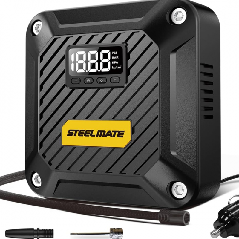 STEELMATE T5 Air Compressor Pump Portable & Powerful Tire Inflator 12V