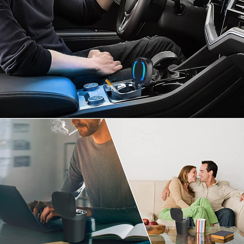 Portable Travel Car Ashtray with LED and Compass | Car Accessories | Shopright.pk