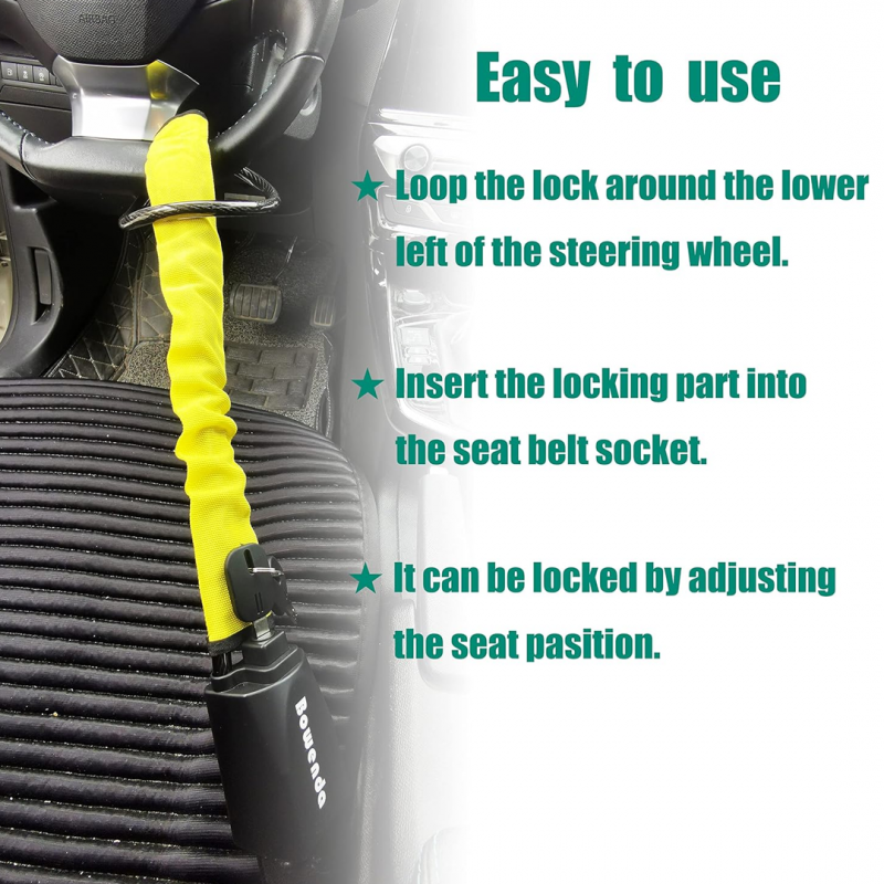 Car Security with Red Steering Wheel Lock | Car Accessories | Shopright.pk