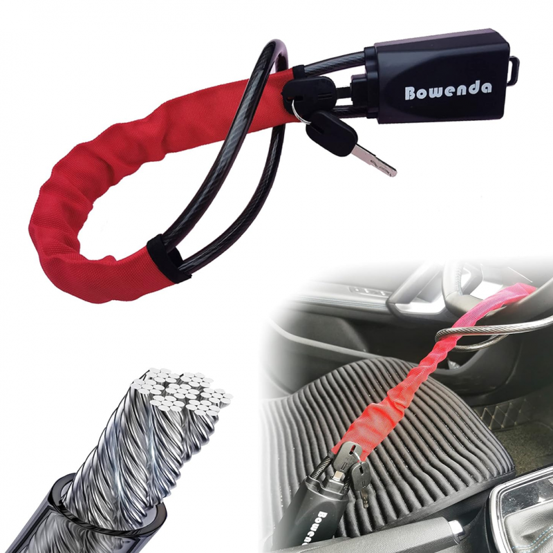 Car Security with Red Steering Wheel Lock | Car Accessories | Shopright.pk