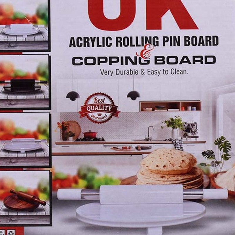 Acrylic Rolling Pin and Rolling Board Set