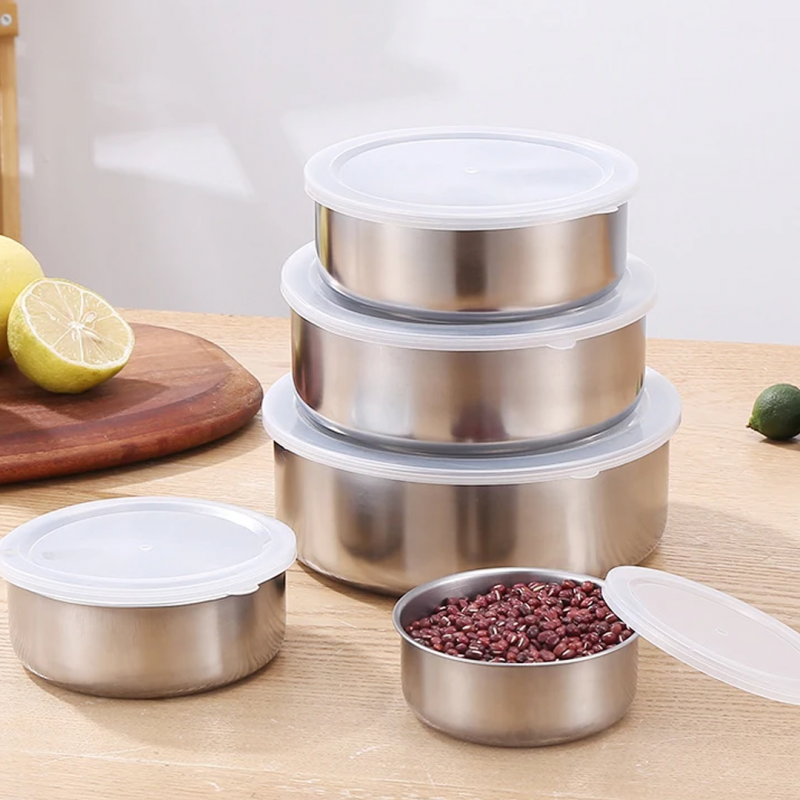 Chef Buddy 5 Piece Stainless Steel Bowl Set with Lids