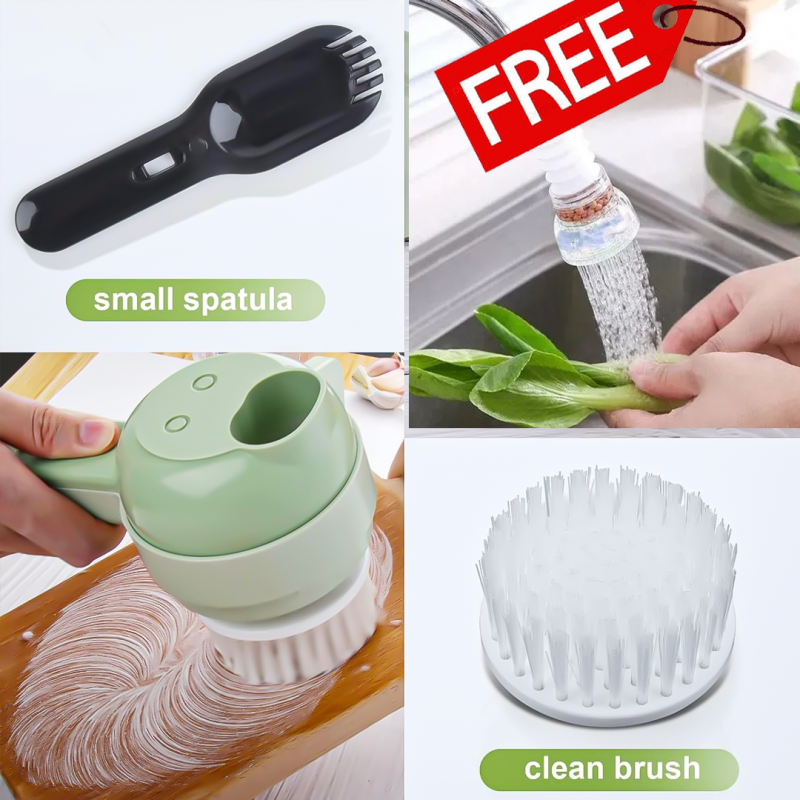 4 in 1 Handheld Electric Vegetable Cutter With 360 Rotation Water Filter Free