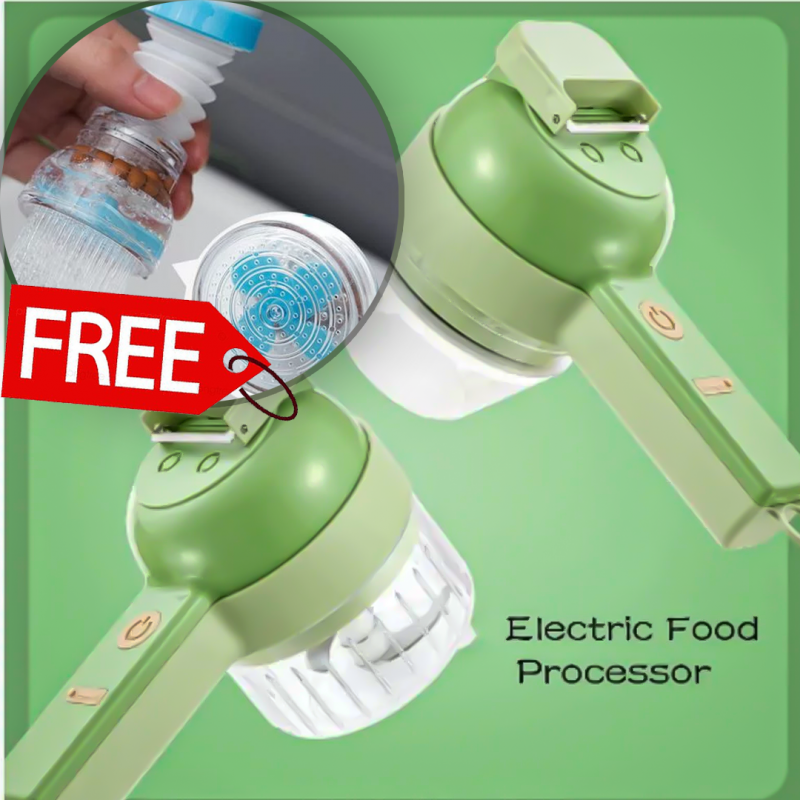 4 in 1 Handheld Electric Vegetable Cutter With 360 Rotation Water Filter Free