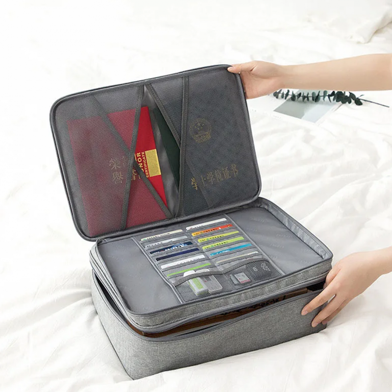 Multi layer Portable File Storage Bag | Travel Accessories | Shopright.pk