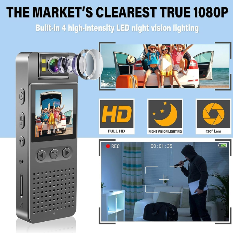 L12 Mini Body Camera | WiFi Video Recorder 1080p | Night Vision | Shopright.pk