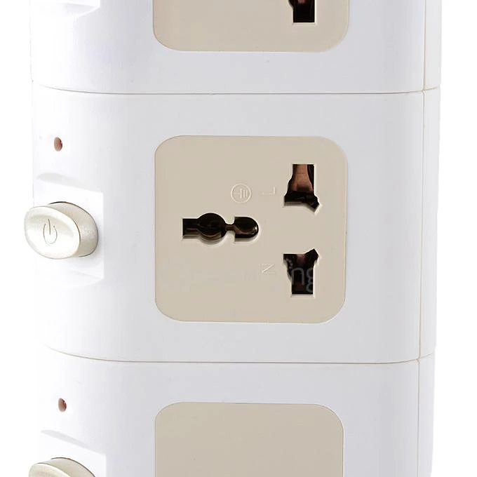 Smart WiFi Power Adapter Vertical Socket with USB & Ethernet Ports - White + Golden (EU Plug)