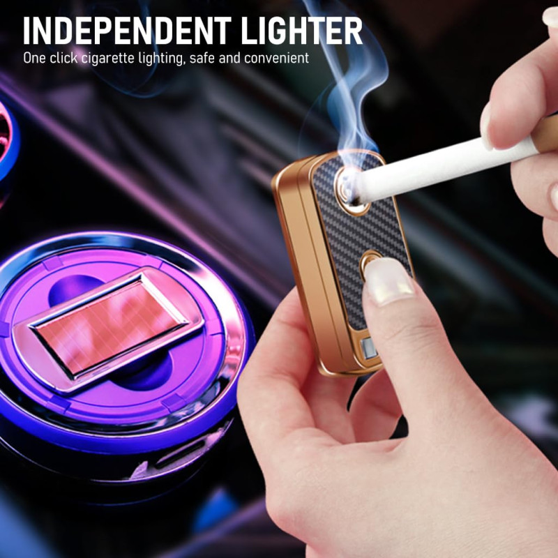 Car Ceramic Ashtray with Detachable Solar Energy Lighter