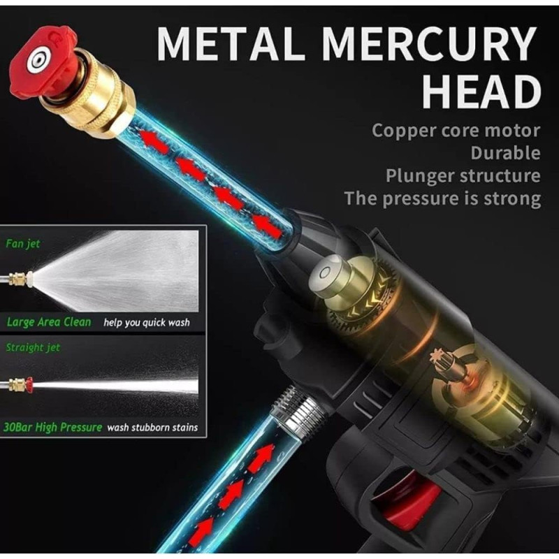 Cordless Rechargeable Electric Pressure Power Washer Gun