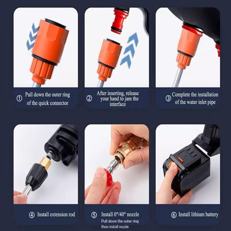 Cordless Rechargeable Electric Pressure Power Washer Gun