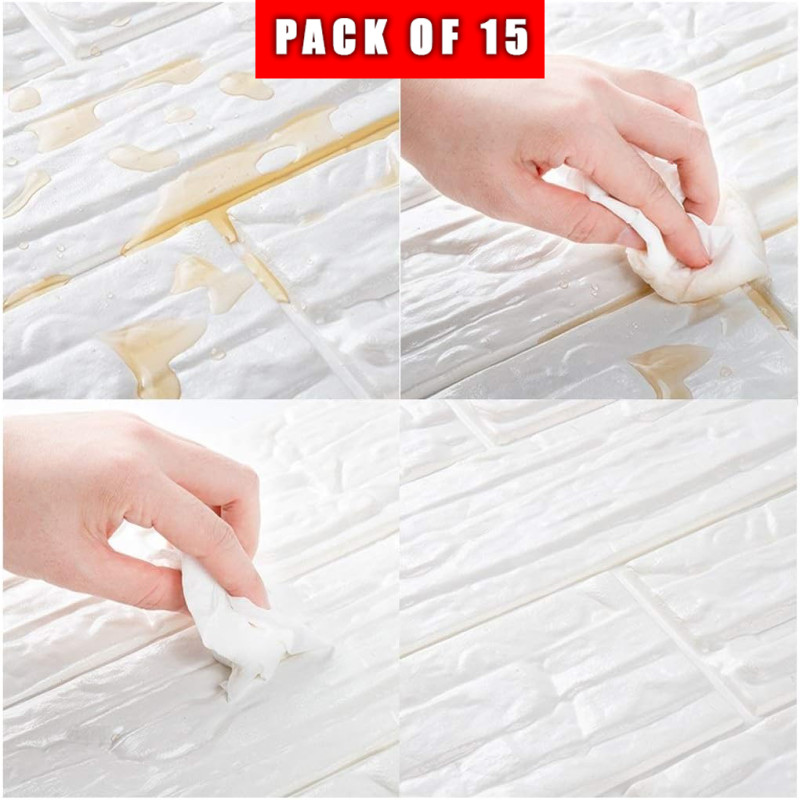 3D Wall Panels Peel And Stick Wallpaper Brown Pack Of 15