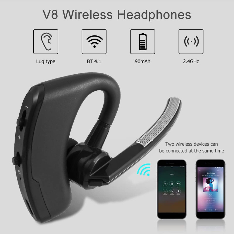 V8 Bluetooth Headsets Wireless Hands-free Earphones Stereo Music Headphones