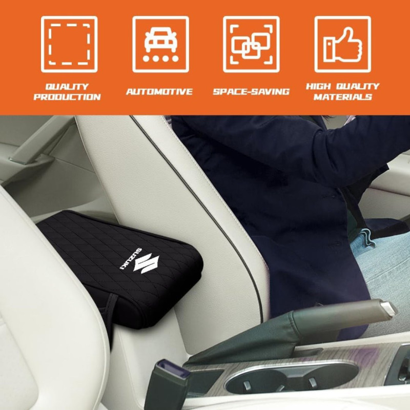 Car Armrest Cushion & Storage Pocket For Toyota Honda Suzuki Kia Hyundai & More