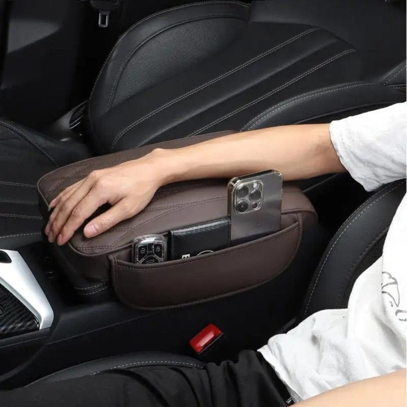 Car Armrest Cushion & Storage Pocket For Toyota Honda Suzuki Kia Hyundai & More