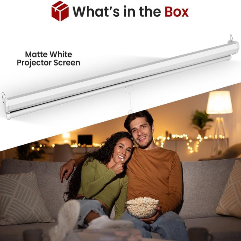 Projector Screen 72 Inch Manual 6x6 Feet 1:1mw (Fine Quality)