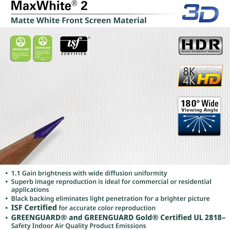 Projector Screen 150 Inch Manual 8x10 Feet 4:3mw
