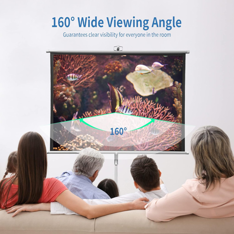 Projector Screen 72 Inch Tripod Portable | Fine Quality 6x6 Feet ...