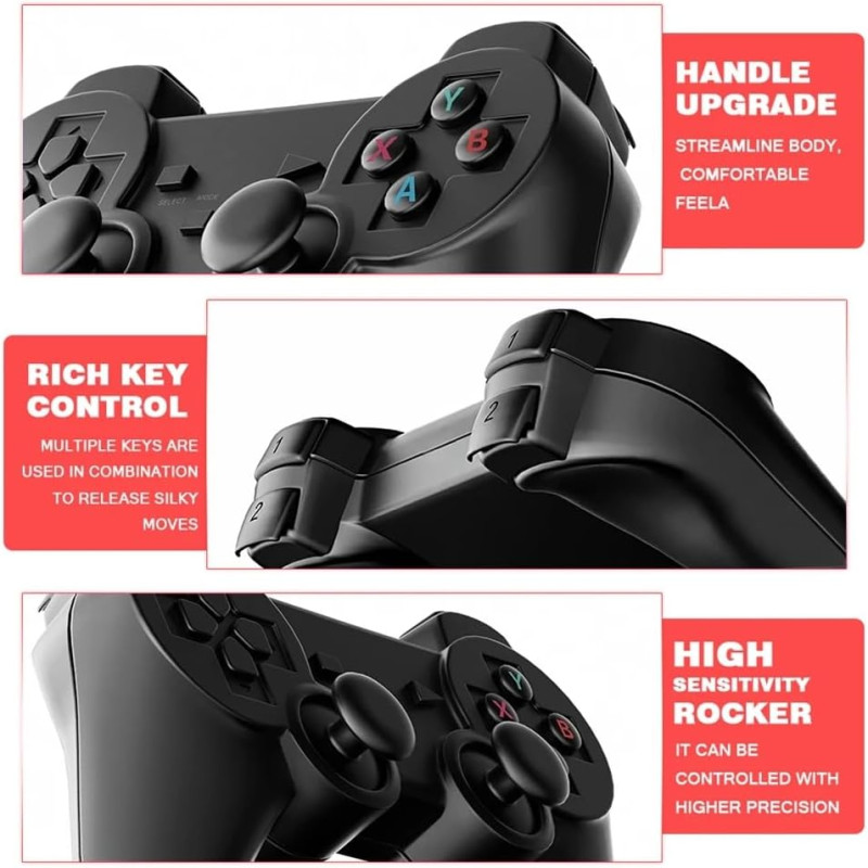 X2 Plus Retro 3D 32000+ Video Games 4K HD Output Game Stick With 2 Wireless Controllers