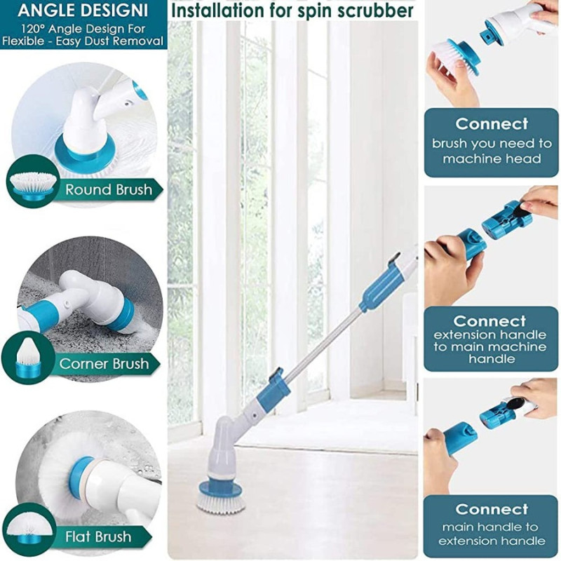 Electric Spin Scrubber Turbo Scrub Cleaning Brush