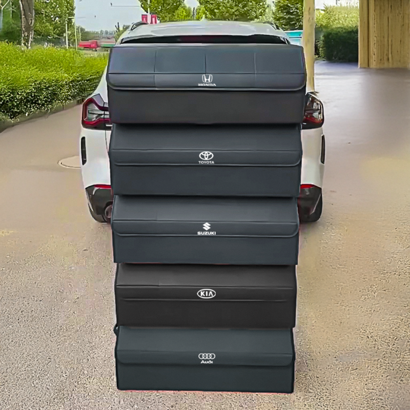 Car Trunk Organizer Foldable Cover 2 Compartments For Toyota Honda Suzuki Kia Hyundai & More Brands
